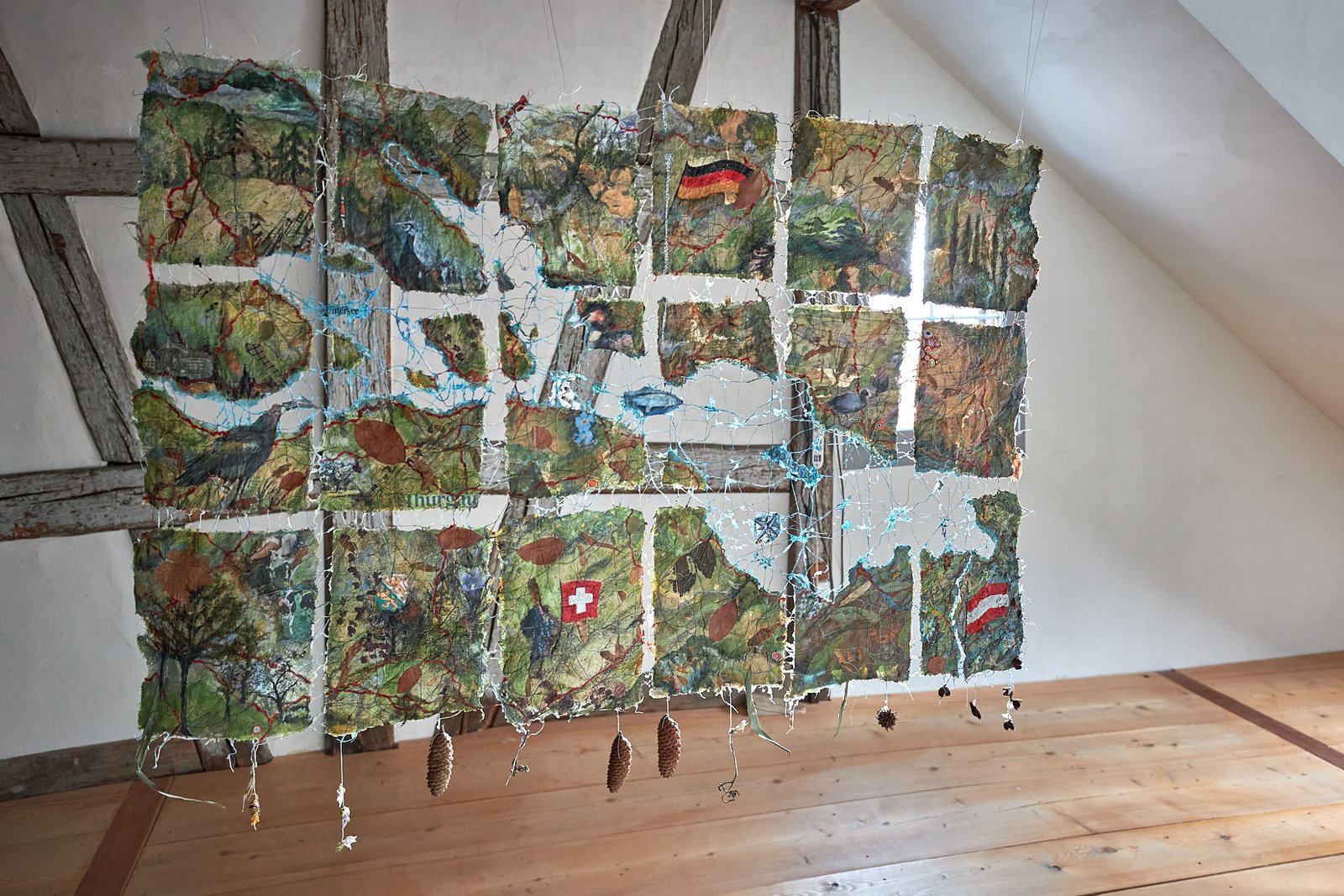 Jane Ingram Allen, Lake Constance Site Map, 2020, Installation im Haus zur Glocke, 2020 (Foto: Kaspar Schweizer)